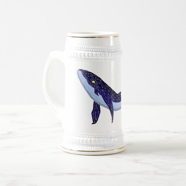 Blue glass whale - Blue Glass Whale Beer Stein (Front Left)