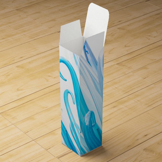 Blue Glass Wine Gift Box (Opened)