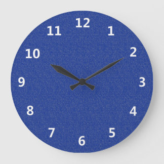 Blue Glimmer with White Numbers Wall Clock
