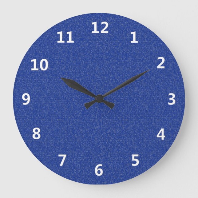 Blue Glimmer with White Numbers Wall Clock (Front)