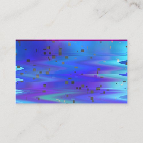 Blue Glitch Art Pixels Vaporwave Aesthetic Analog Business Card