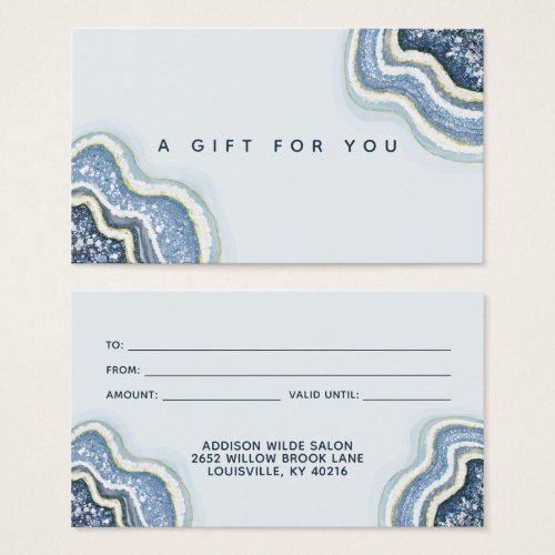 Blue Glitter Agate Geode Luxe Gift Card