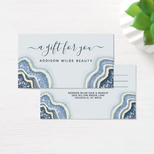 Blue Glitter Agate Geode Luxe Gift Card