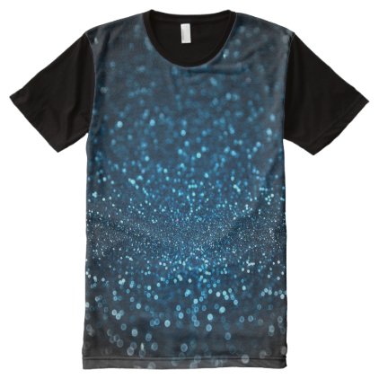 Blue glitter All-Over-Print T-Shirt