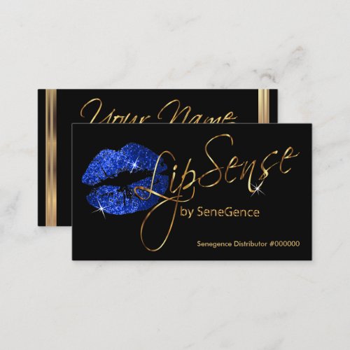 Blue Glitter and Gold Business Card