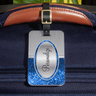 Custom Metal Luggage Tag - Laser Engraved Aluminum Luggage Tags Pack of 1  (Blue, 2x3.5”)