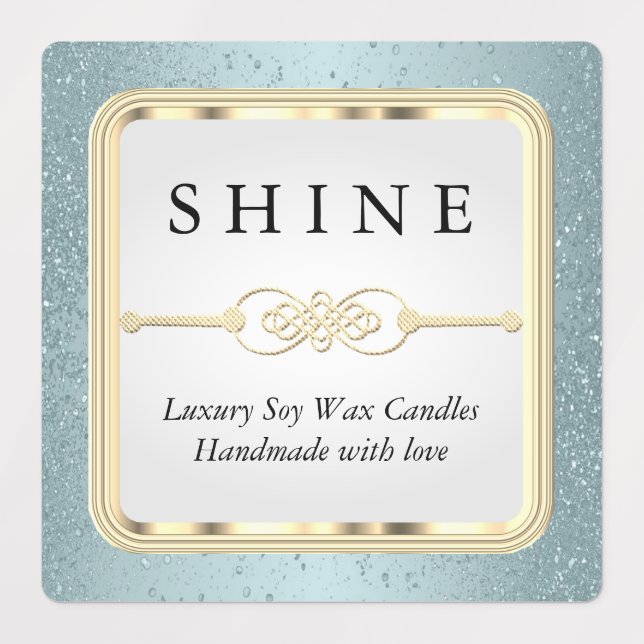 Blue Glitter and White   Labels (Design 2)