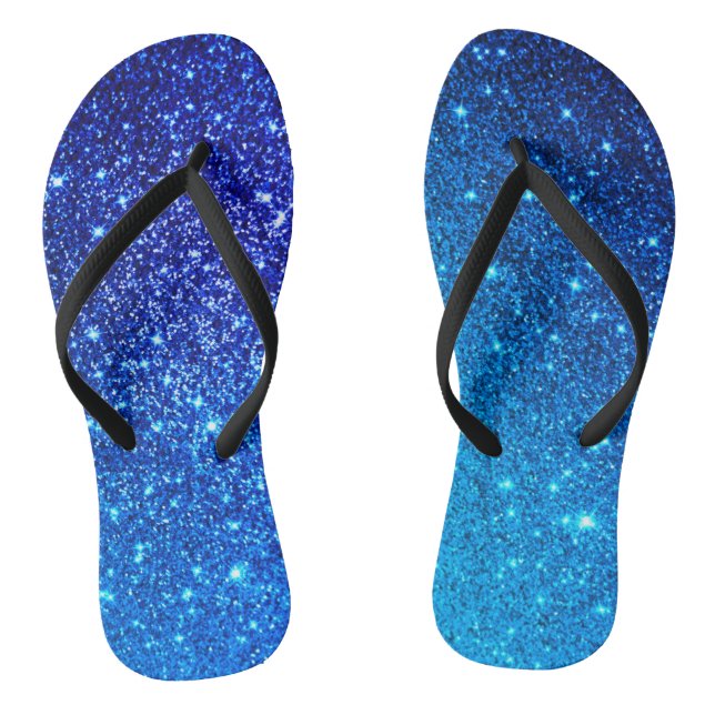 Blue Glitter Bachelorette Party   Flip Flops (Footbed)