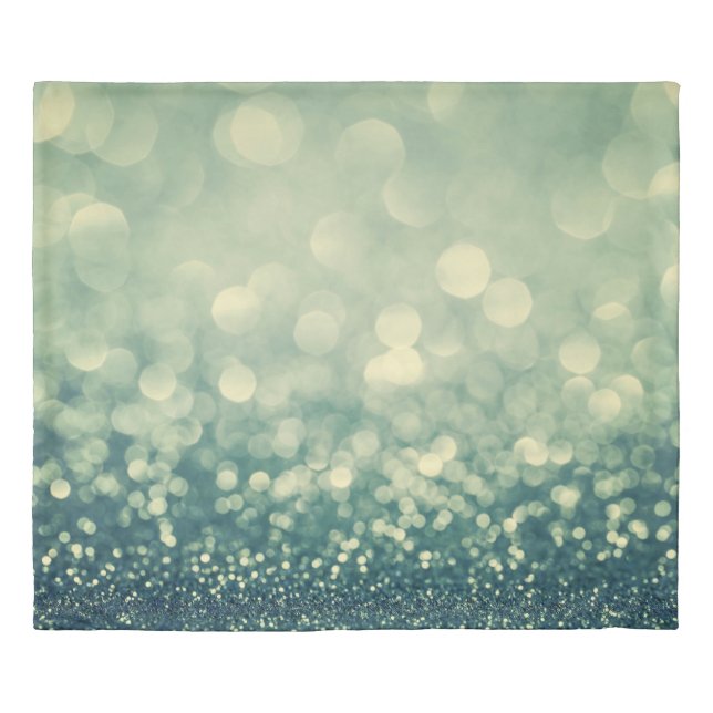 Blue Glitter: Christmas Abstract Duvet Cover (Front)