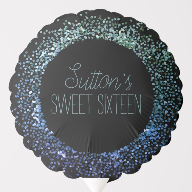 Blue Glitter Circle Balloon (Front)