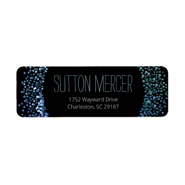 Blue Glitter Circle Label (Front)