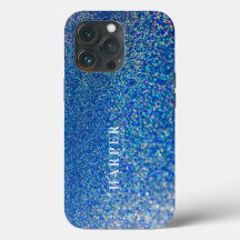 Blue Glitter Custom Name Case-Mate iPhone Case
