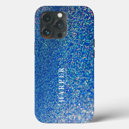 Blue Glitter Custom Name  Case_Mate iPhone Case