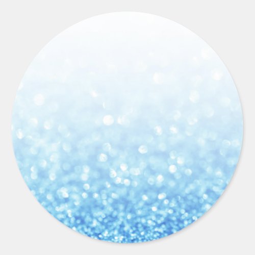 Blue Glitter Custom Trendy Classic Round Sticker