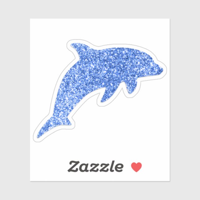 Blue Glitter Dolphin Sticker (Sheet)