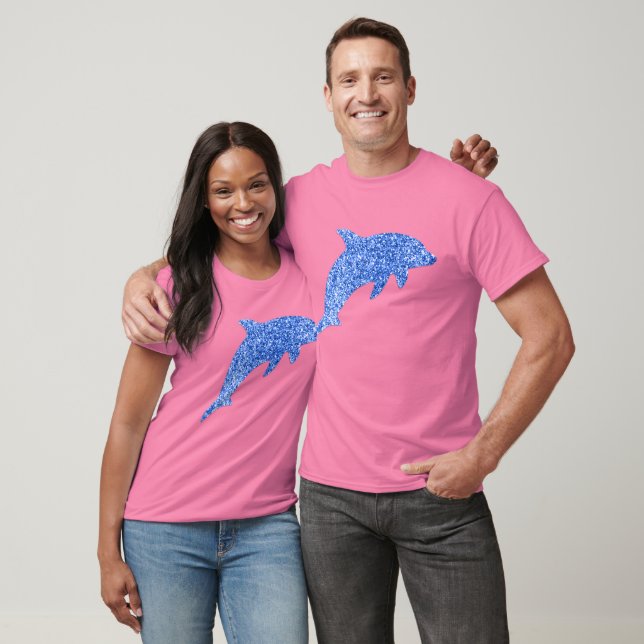 Blue Glitter Dolphin T-Shirt (Unisex)