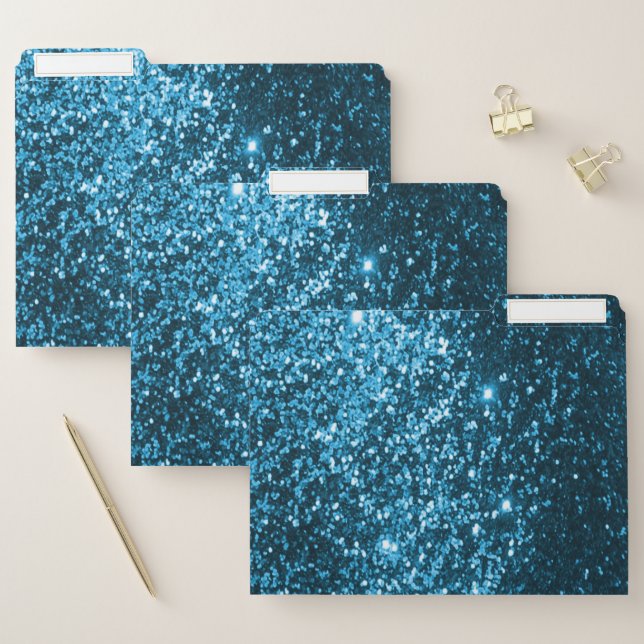 Blue Glitter File Folder (Set)