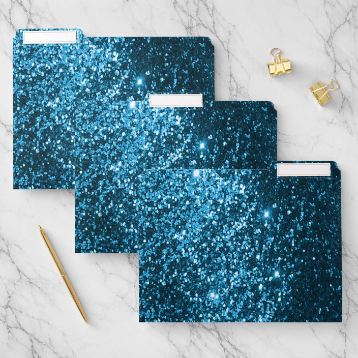 Blue Glitter File Folder | Zazzle.com