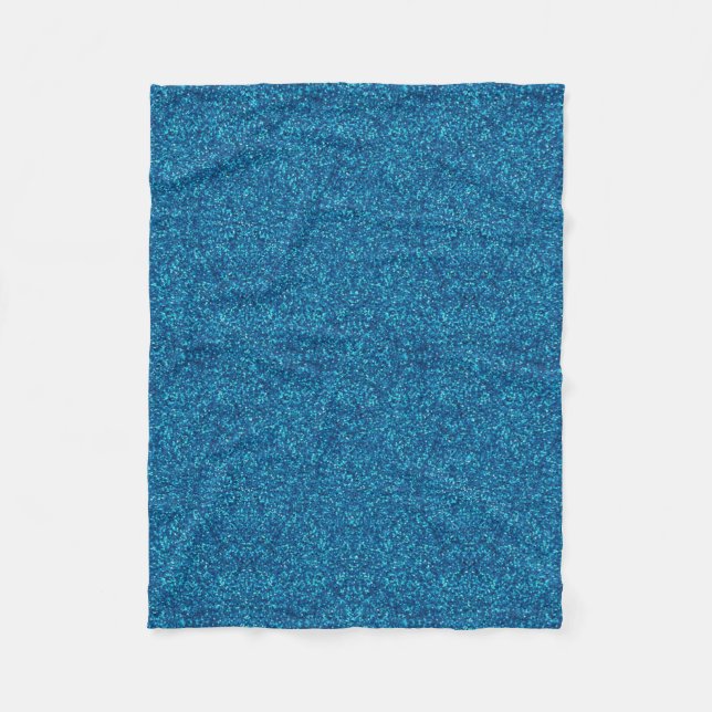 Blue Glitter Fleece Blanket (Front)