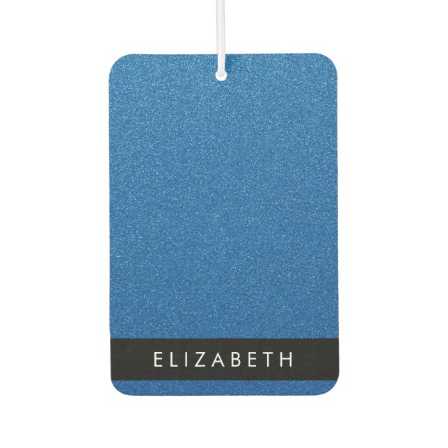 Blue Glitter, Glitter Background, Your Name Air Freshener (Front)