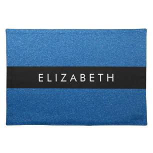 Blue Glitter, Glitter Background, Your Name Cloth Placemat