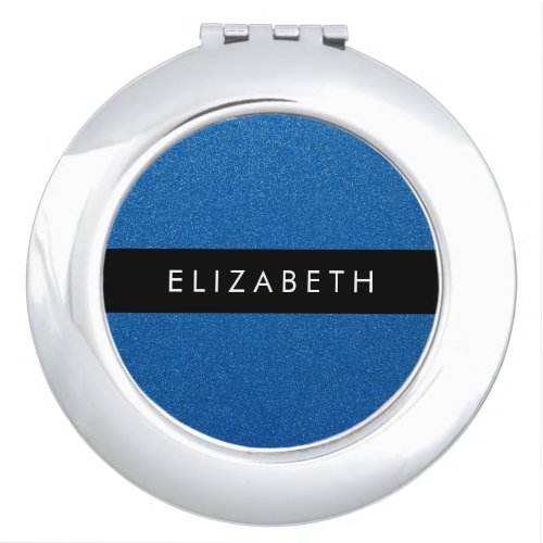 Blue Glitter Glitter Background Your Name Compact Mirror
