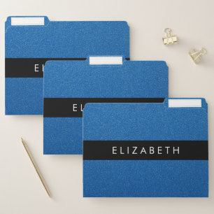 Blue Glitter, Glitter Background, Your Name File Folder