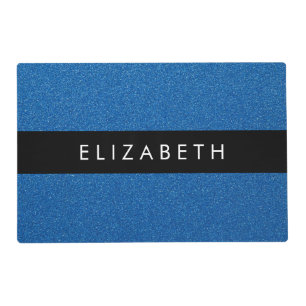 Blue Glitter, Glitter Background, Your Name Placemat