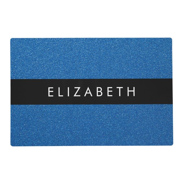 Blue Glitter, Glitter Background, Your Name Placemat (Front)