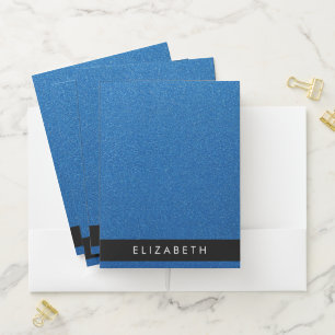 Blue Glitter, Glitter Background, Your Name Pocket Folder