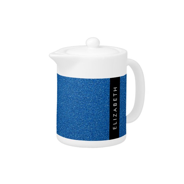 Blue Glitter, Glitter Background, Your Name Teapot (Right)