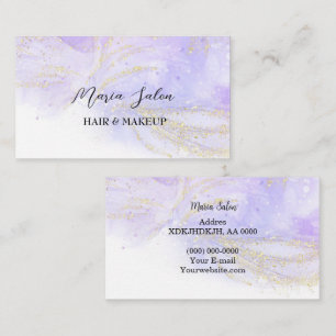 blue glitter gold  watercolor Business Card