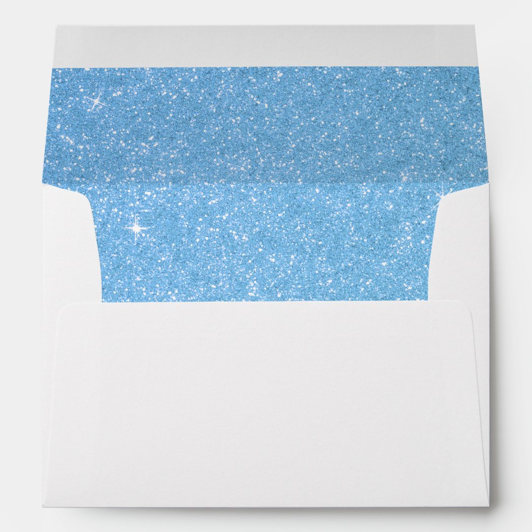 Blue Glitter Invitation Envelope | Zazzle