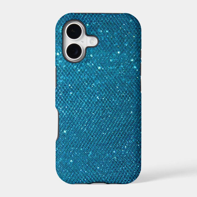 Blue Glitter Iphone Case (Back)