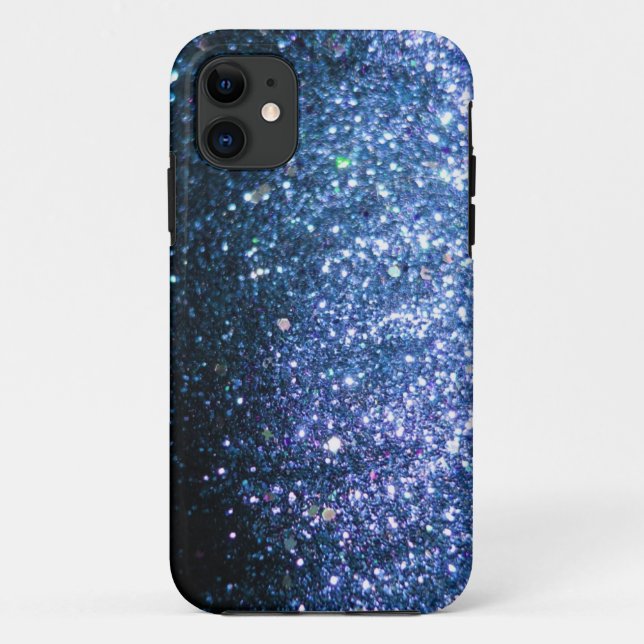 Blue Glitter iPhone Case sparkle (Back)
