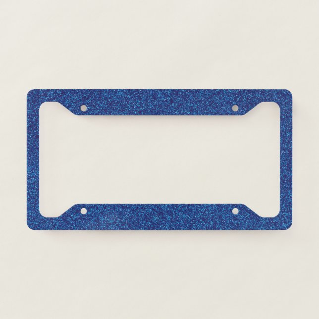 Blue Glitter License Plate Frame (Front)