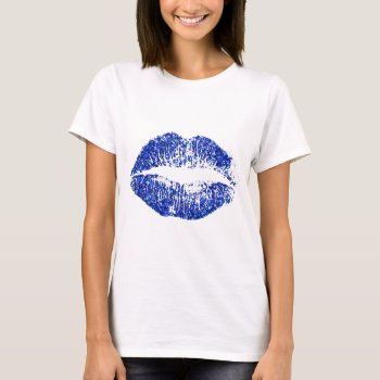 Blue Glitter Lips #2 T-shirt by NhanNgo at Zazzle