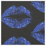 Blue Glitter Lips #3 Fabric