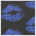 Blue Glitter Lips #4 Fabric