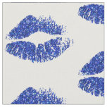 Blue Glitter Lips #5 Fabric