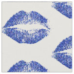 Blue Glitter Lips #6 Fabric