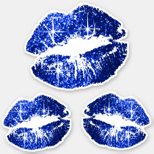 Blue Glitter Lips _ Kiss_Cut Sticker