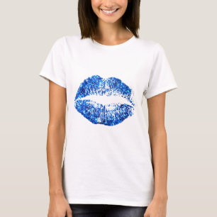 Blue Glitter Lips T-Shirt