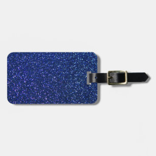Blue Glitter Luggage Tag