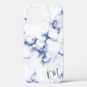 Blue Glitter Marble Personalized iPhone 12 Pro Case