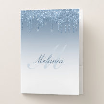 blue glitter monogram initial personalized