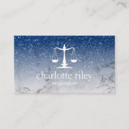 Blue  Glitter Ombre Justice Scale Attorney Lawyer Business Card at Zazzle