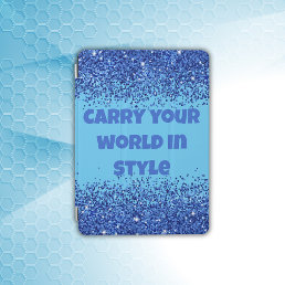 Blue Glitter on Blue - simple | iPad Air Cover