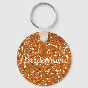 Blue Glitter Personalized Bridesmaid Keychain
