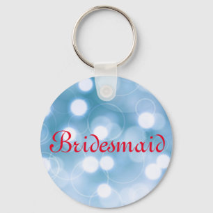 Blue Glitter Personalized Bridesmaid Keychain